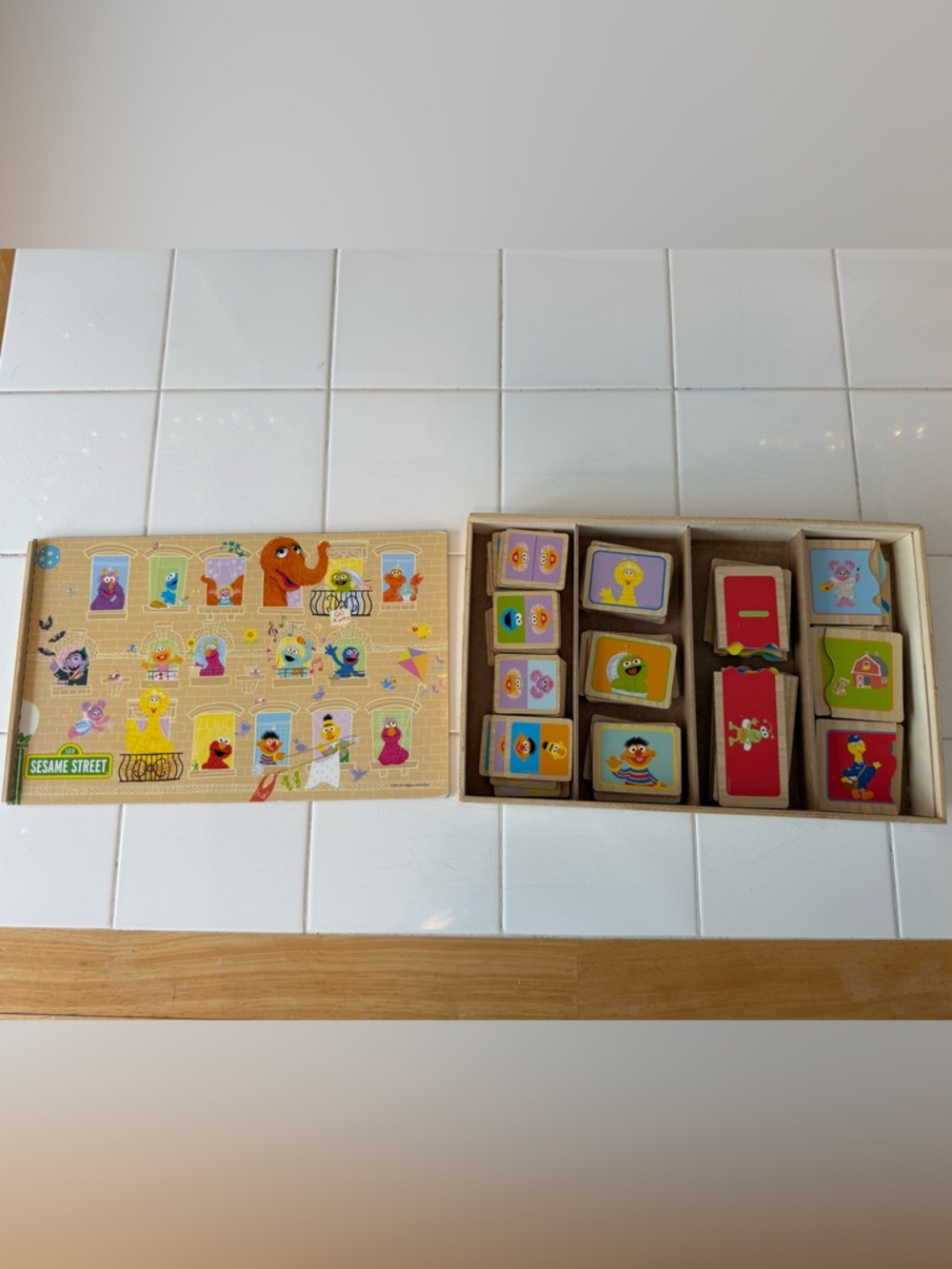 Sesame Street Wooden Game Puzzle Set -2011 Cardinal RARE Match Count Jobs & More - Picture 7 of 12